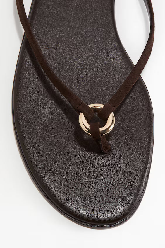 Clay-Ring-Detail Flip-Flops