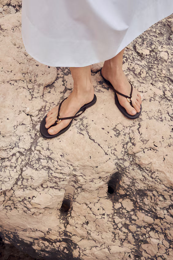 Clay-Ring-Detail Flip-Flops